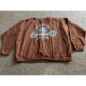 Vintage 90s Bonjour Men's XL Sweatshirt brown  crew  slouchy cotton rusty
